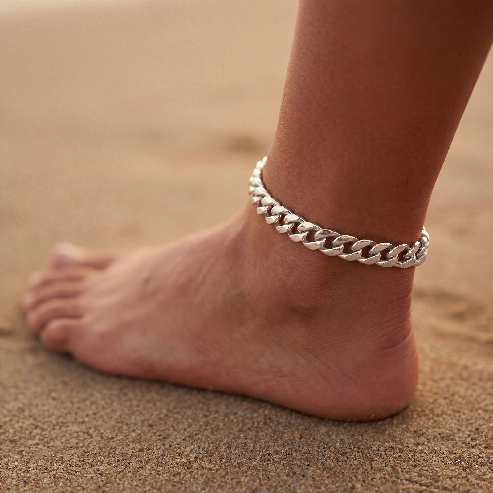 uniqtrue silver plated ankle bracelets for women waterproof, adjustable chunky silver anklets non tarnish cuban link chain ankle bracelet trendy beach summer fashion jewelry gift uniqtrue silver plated ankle bracelets for women waterproof, adjustable chunky silver anklets non tarnish cuban link chain ankle bracelet trendy beach summer fashion jewelry gift