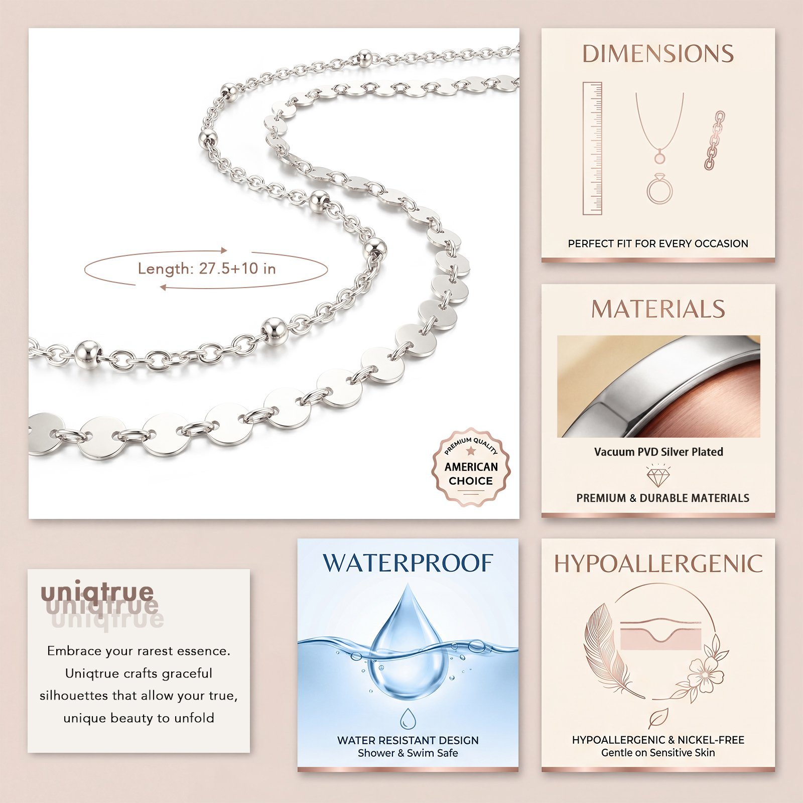 uniqtrue silver plated waist chain for women, belly chain belt waterproof layered silver waist beads chain satellite stomach body chain beach summer bikini fashion sexy jewelry accessories gift uniqtrue silver plated waist chain for women, belly chain belt waterproof layered silver waist beads chain satellite stomach body chain beach summer bikini fashion sexy jewelry accessories gift